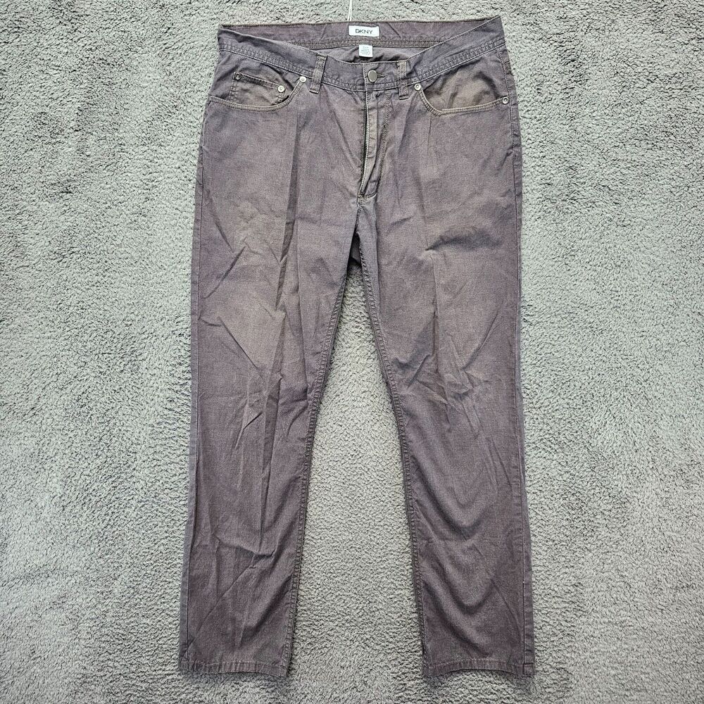 DKNY Pants Men Size 33x30 Gray Straight Leg Casual‎ Pant 5-Pocket